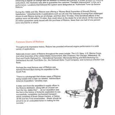 Rislone-Shaler History 75years of performance.