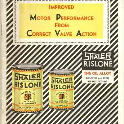 Booklet, Shaler, Rislone, Improved Motor Performance from Correct Valve Action