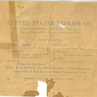 Back of US Express Receipt