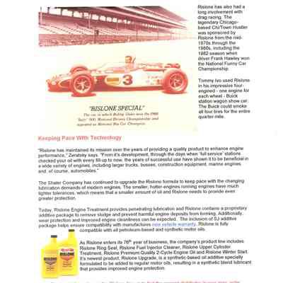 Shaler-Rislone 75 yrs. of performance.