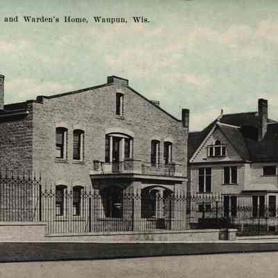 Postcard, Corrections, Wisconsin State Prison, Female Prison and Warden's Home, #15799
