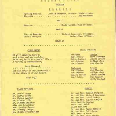Waupun High School "Serior Banquet" (Apr 29 1980): Origformat: Other