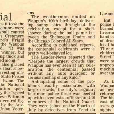 Sesquicentennial con't.
