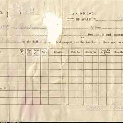 Fond du lac Co. Property tax receipt