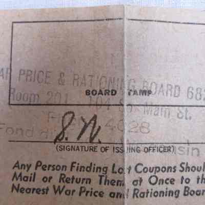 War rationing stamp w/ official signature