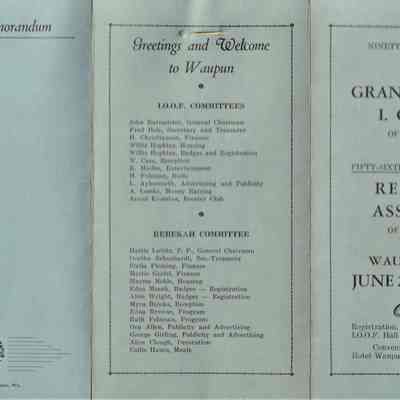 Program, Odd Fellows (95th Annual Session) and Rebekah (56th Annual Session), 1941