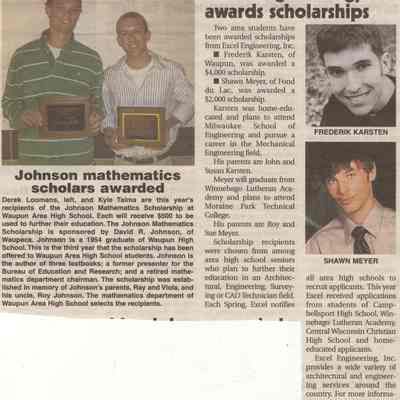Johnson Math Scholars Awarded/ Excel Engineering, Inc./Boys At McCune Beach