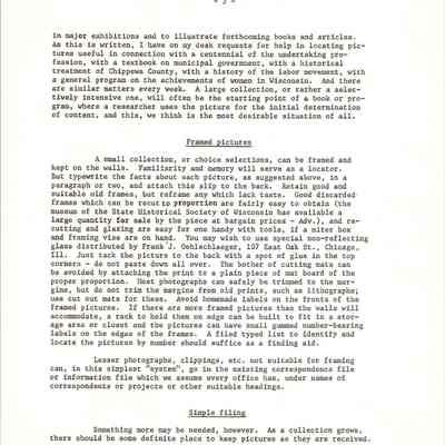 the care and arrangement of Picture colllections