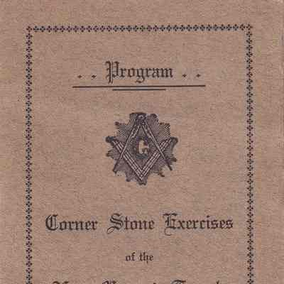 Program, Masonic Lodge, Cornerstone Exercises 1922
