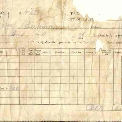 Fond du lac Co. Property tax receipt