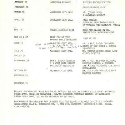1989CAlENDAR OF WORK SHOP