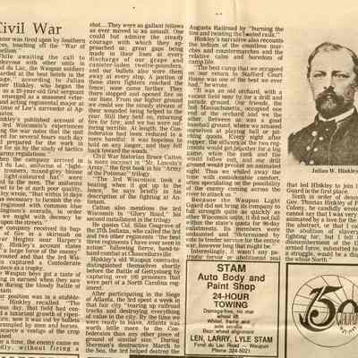 Waupun Sesqui. 4th article Civil War con't.