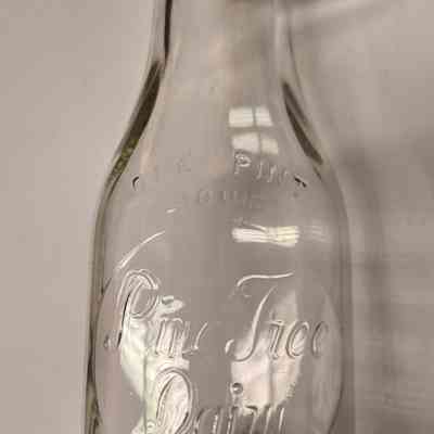 Milk Bottle, Dairy, Pine Tree Dairy, One Pint
