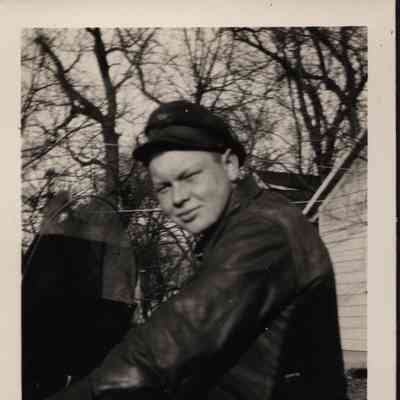 Photo, Dick Wrzesinske on Motorcycle