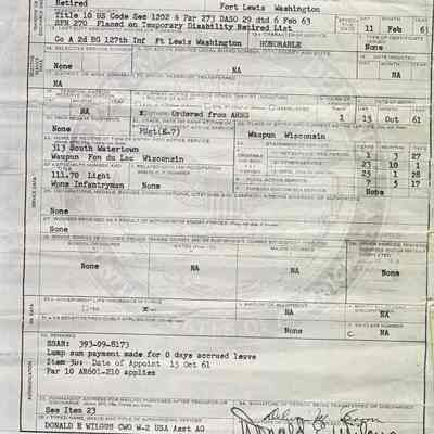 Military, Discharge Long Form, Delwin Mirrel Boom