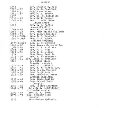 Historical Info on Union Congregational Church cont'.