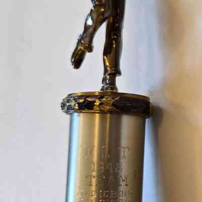 Trophy, W L T 1948 Team Tennis, Giebink, Jentz, Peters, Coach Gadbow