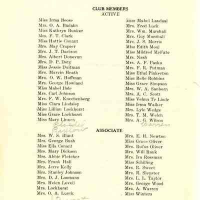 Philharmonic Music Club Fourth Year 1911.