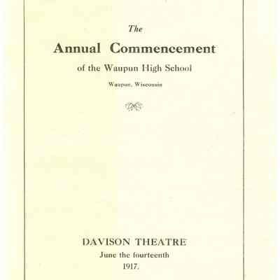 Program, Commencement, Waupun High School, 1917