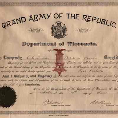 Certificate, Charles Lindsley