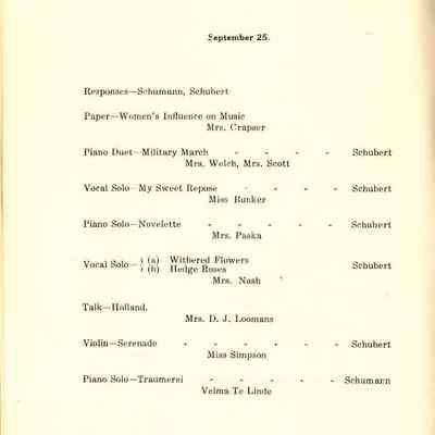 Philharmonic Music Club Fourth Year 1911.
