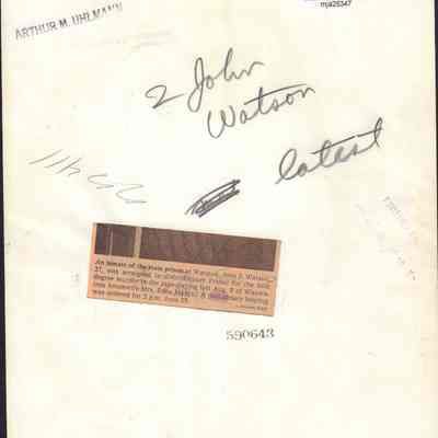 Info on prisoner John J. Watson