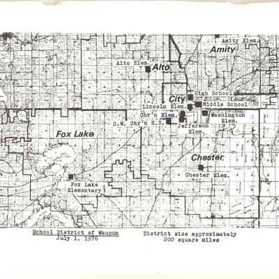 Map of Waupun School District - 1976