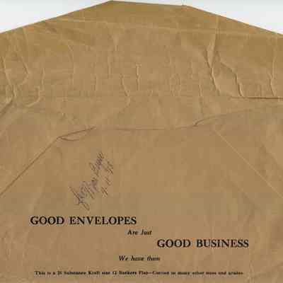 Envelope, Private Papers, J E Fladeland Co