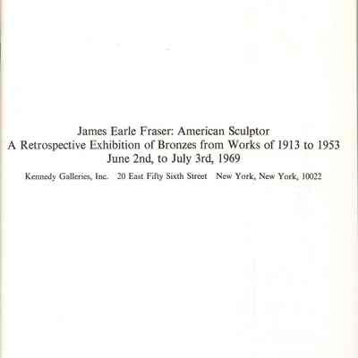 James Earle Fraser, American Sculptor.