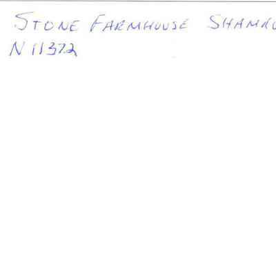 Back of photo of Stone farmhouse on Shamrock Road, Waupun