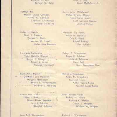 Waupun High School Class of 1941 (Commencement June 6 1941): Origformat: Other
