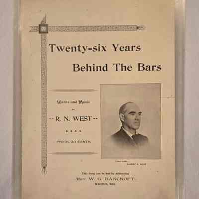 Music Sheet, Twenty-six Years Behind The Bars, Rev. W. G. Bancroft