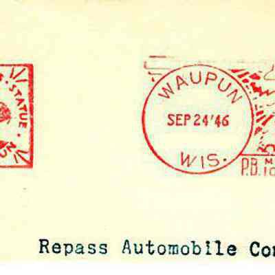 Postmark, Waupun, End of the Trail, Sept 24, 1946