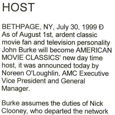 John Burke Joins American Movie Classics As Daytime Host