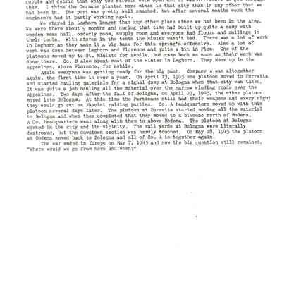 Page 4 of correspondence on 30th Signal - WWII