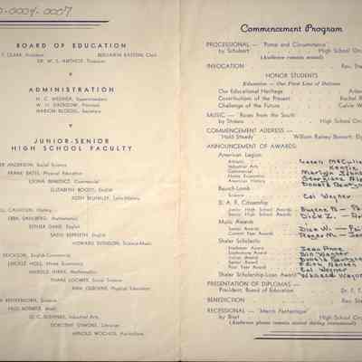 Waupun High School Class of 1941 (Commencement June 6 1941): Origformat: Other