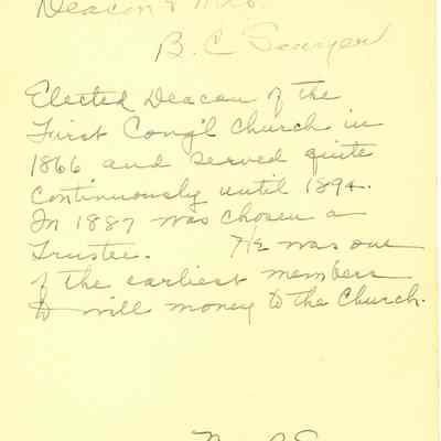 P. 6 Deacon & Mrs. B. C. Sawyer.