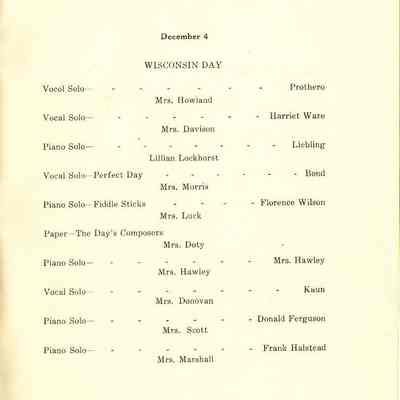 Philharmonic Music Club Fourth Year 1911.