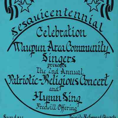 Poster, Sesquicentennial, Patriotic - Religious Concert and Hymn Sing, 150th Anniversary