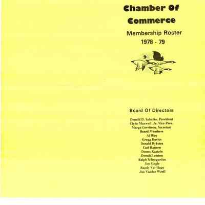 Waupun Chamber of Commerce Membership Roster, 1978-79
