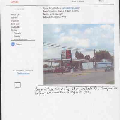 Computer photo of corner of Main St. & Hwy. 68, Waupun, WI