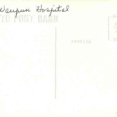 Postcard of the Waupun Memorial Hospital.
