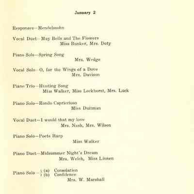 Philharmonic Music Club Fourth Year 1911.