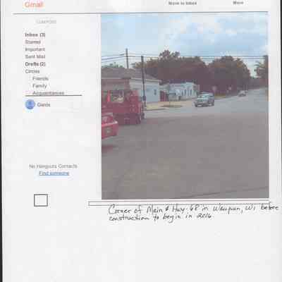 Computer photo of corner of Main & E. Hwy. 68, Waupun