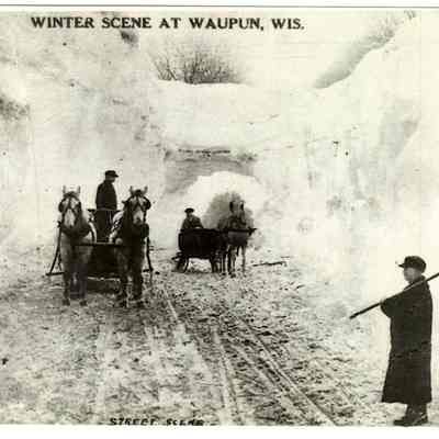 Postcard, Storms, Winter Scene, A. S. Johnson