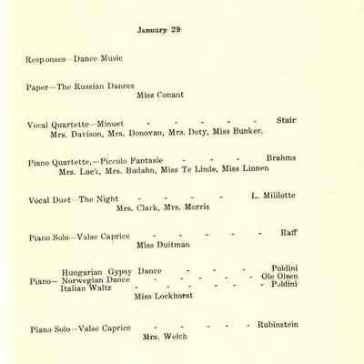 Philharmonic Music Club Fourth Year 1911.