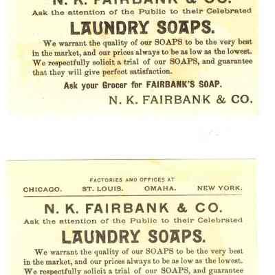 Advertisement for Fairbank Soaps