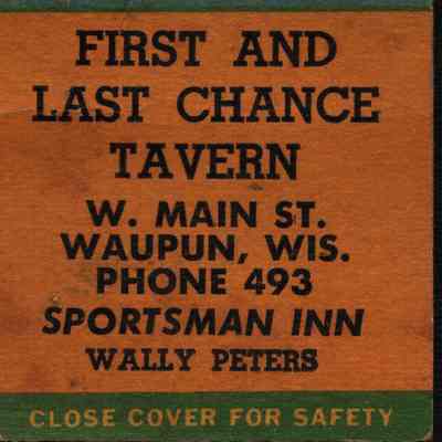 Matchbook, First and Last Chance Tavern