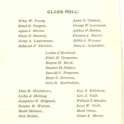 15th Annual Commencement of SW High, 1898.