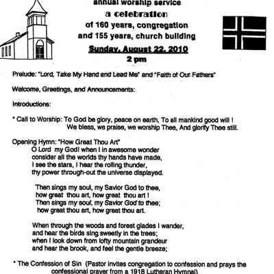 Program, Church, Norwegian Lutheran